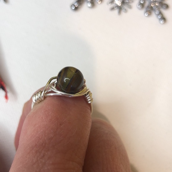 Tigers eye wire wrapped ring size 8.5 - Picture 2 of 6
